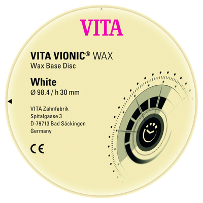 VITA VIONIC WAX, White, Ø 98.4 x h 30 mm